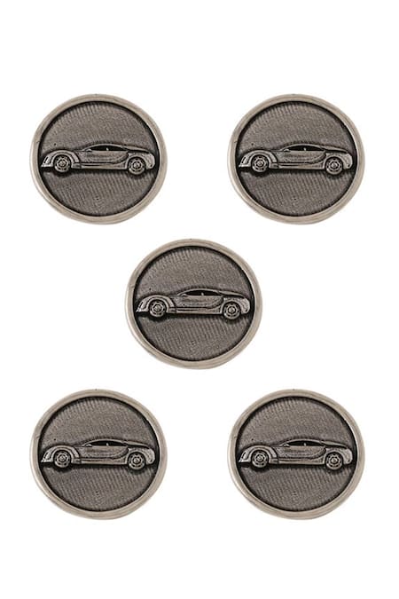 Cosa Nostraa Grey Car Power Buttons - Set Of 5 Online at Aza Fashions Cosa Nostraa_Grey Car Power Buttons - Set Of 5 _Online_at_Aza_Fashions