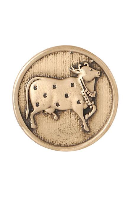 Buy Cosa Nostraa Gold Classy Cow Buttons - Set Of 5 Online at Aza Fashions Buy_Cosa Nostraa_Gold Classy Cow Buttons - Set Of 5_Online_at_Aza_Fashions