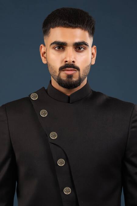 Shop Cosa Nostraa Gold Cut Work Tree Carved Buttons - Set Of 5 at Aza Fashions Shop_Cosa Nostraa_Gold Cut Work Tree Carved Buttons - Set Of 5 _at_Aza_Fashions