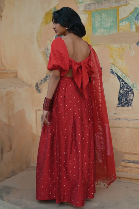 Baaro Masi Floral Woven Lehenga Set 