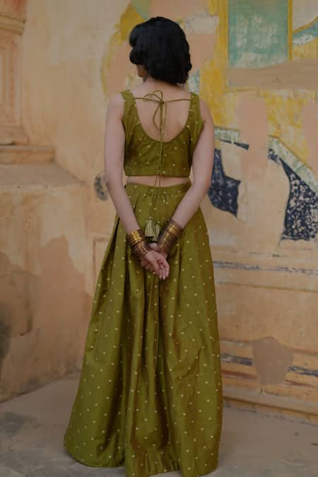 Baaro Masi Flower Woven Lehenga Set 