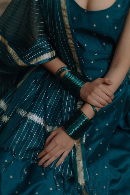 Buy Baaro Masi Green Brocade, Cotton, Organza Zari Scoop Neck Vintage Pattern Kurta Skirt Set Online at Aza Fashions Buy_Baaro Masi_Green Brocade, Cotton, Organza Zari Scoop Neck Vintage Pattern Kurta Skirt Set _Online_at_Aza_Fashions