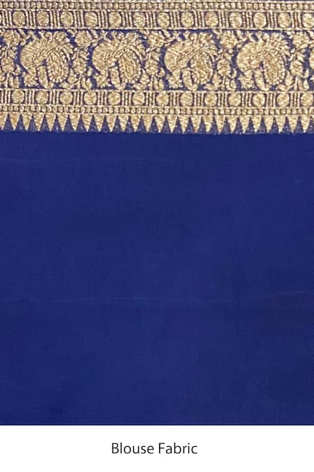 Naaritva India_Red Handloom Cotton, Peacock Handwoven Banarasi Saree With Running Blouse _Online_at_Aza_Fashions