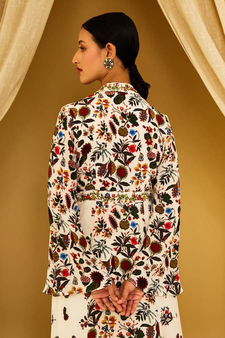 Shop Nikasha Ivory Viscose, Cotton Embroidery, Kohinoor Jaal Print Anarkali And Churidar Set at Aza Fashions Shop_Nikasha_Ivory Viscose, Cotton Embroidery, Kohinoor Jaal Print Anarkali And Churidar Set _at_Aza_Fashions