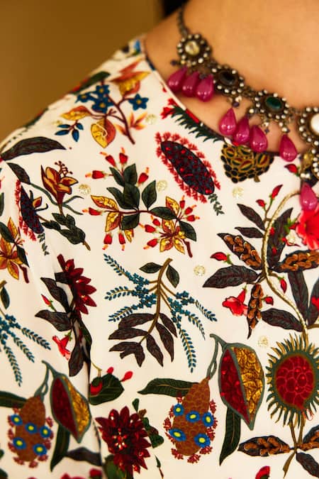 Nikasha Ivory Viscose, , Organza, Net Sequins Kohinoor Jaal Print Lehenga Set Online at Aza Fashions Nikasha_Ivory Viscose, , Organza, Net Sequins Kohinoor Jaal Print Lehenga Set _Online_at_Aza_Fashions