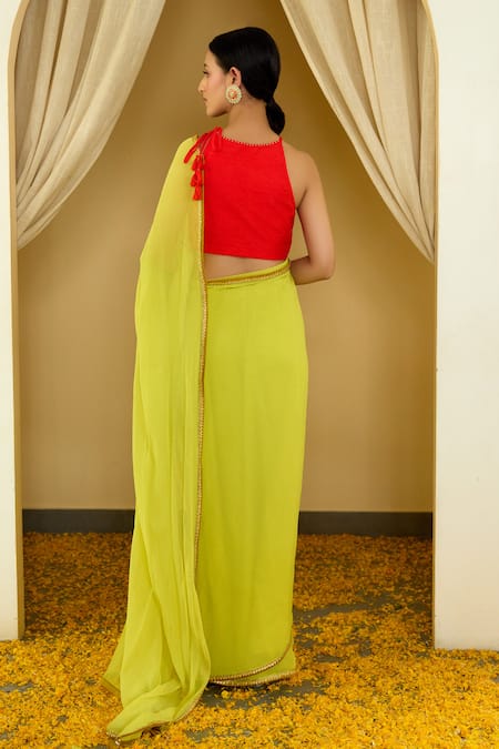 Nikasha Saree With Sequin Embroidered Blouse 