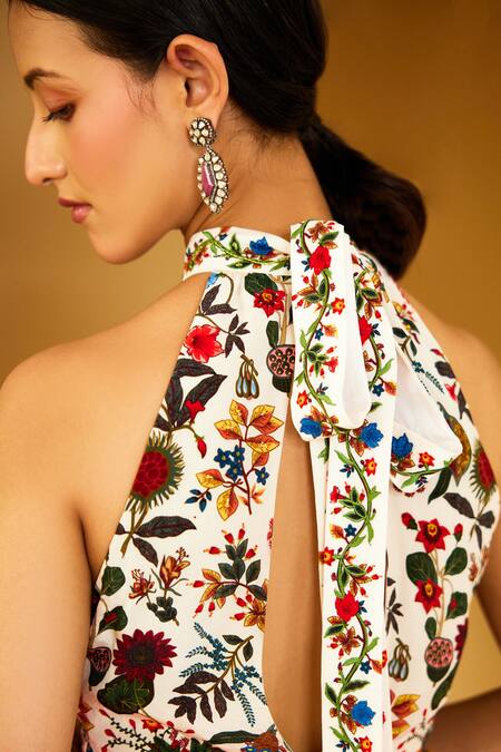 Nikasha_Pink Silk, Chiffon Embroidery, Sequins Saree With Kohinoor Jaal Print Blouse _at_Aza_Fashions