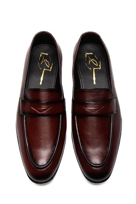 Shop_Nidhi Bhandari_Red Cherry Napa Leather Mocassins _at_Aza_Fashions