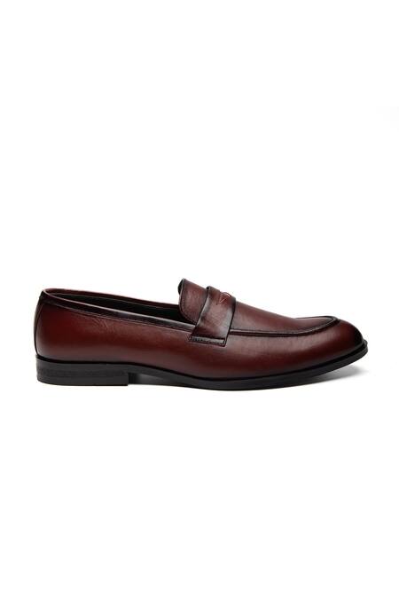 Nidhi Bhandari_Red Cherry Napa Leather Mocassins _Online_at_Aza_Fashions