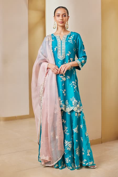 Osaa by Adarsh Embroidered Kurta Sharara Set 