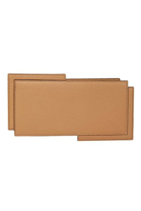 Buy_Adisee_Beige Bianca Leather Clutch With Broad Strap