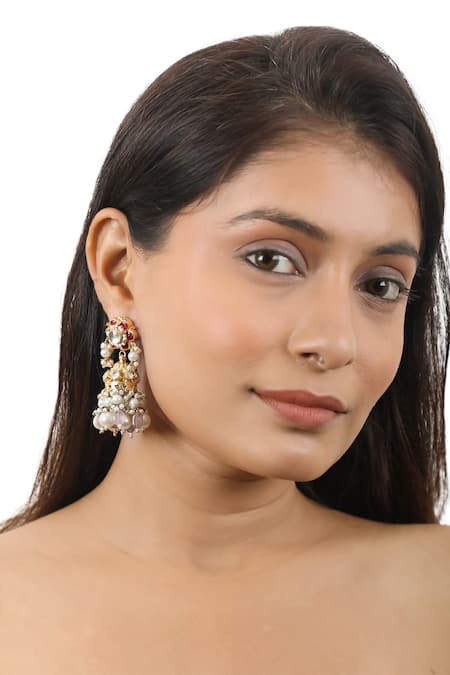 Riana Jewellery Jadtar Stone Embellished Jhumkas 