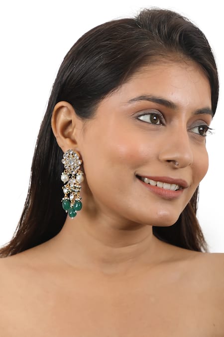 Riana Jewellery Pearl Drop Embellished Earrings 