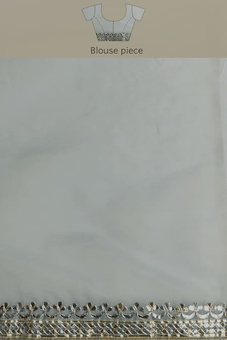 Buy Geroo Jaipur Grey Organza Gota Patti Work Saree With Unstitched Blouse Piece Buy_Geroo Jaipur_Grey Organza Gota Patti Work Saree With Unstitched Blouse Piece