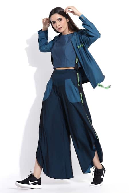 Scribbology Text Embroidered Jacket & Pant Set 