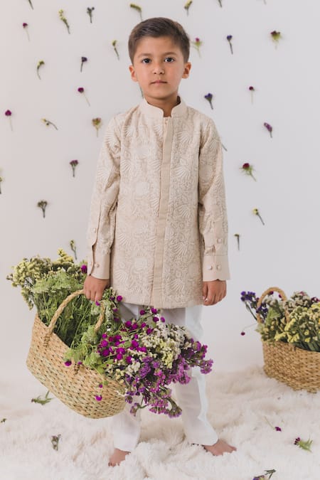 Chotibuti Lotus Embroidered Shirt With Pant 