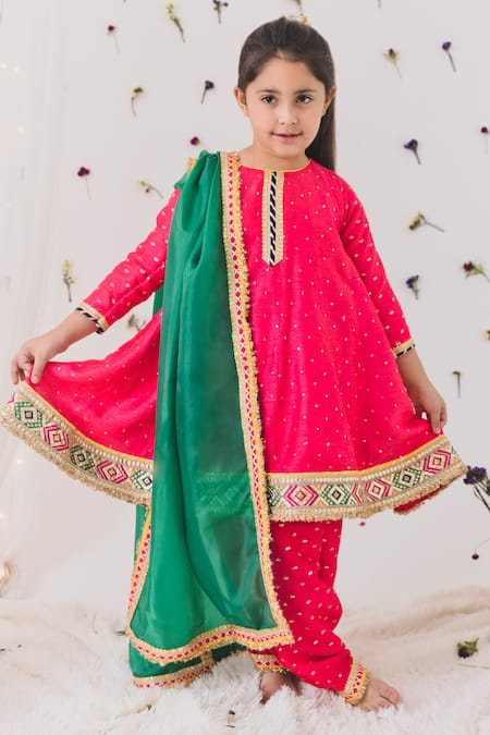 Chotibuti Pink Silk, Cotton, Chiffon Sequins, Lace, Embellished Kurta Salwar Set Online at Aza Fashions Chotibuti_Pink Silk, Cotton, Chiffon Sequins, Lace, Embellished Kurta Salwar Set _Online_at_Aza_Fashions