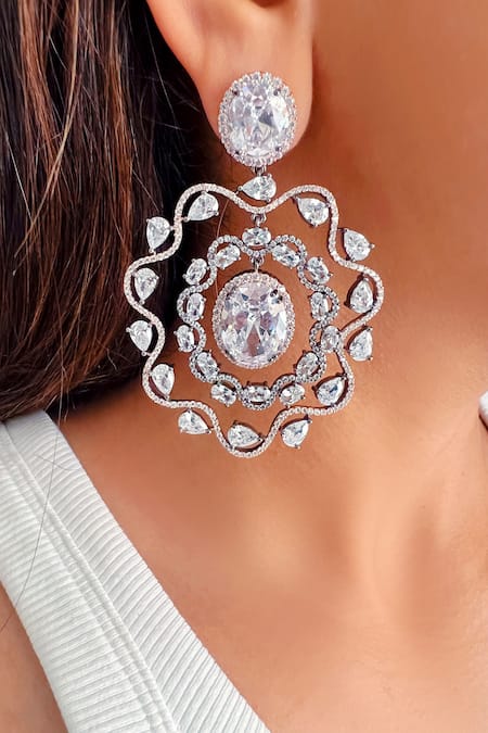 Flipkartcom  Buy PATARO Purple Studs Silver American Diamond Earrings  Tops Designer Earrings women Girls Diamond Brass Stud Earring Online at  Best Prices in India