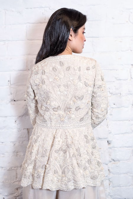 Vasavi Shah Embroidered Peplum Kurta & Pant Set 