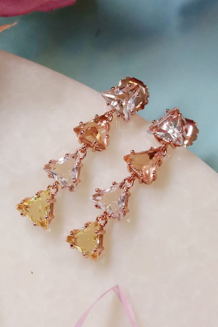 Ishhaara Triangle Mirror Design Earrings 