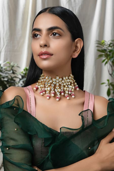 Paisley Pop Floral Kundan Choker 