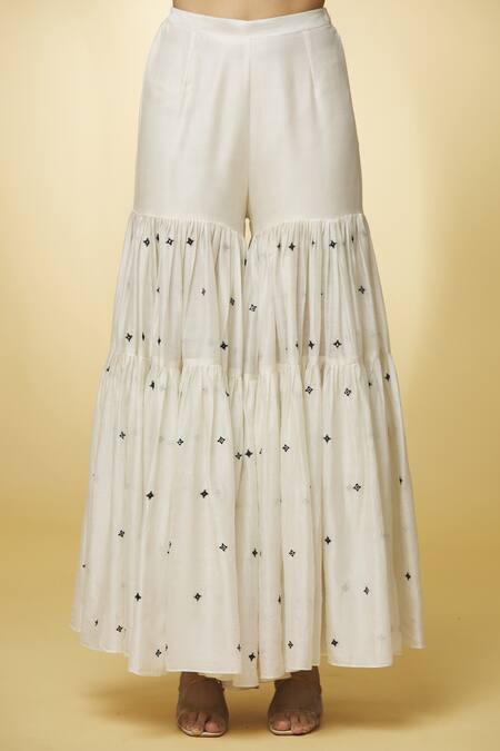 Punit Balana Ivory Silk, Handloom Cotton, Embroidery, Kurta Gharara Set at Aza Fashions Punit Balana_Ivory Silk, Handloom Cotton, Embroidery, Kurta Gharara Set _at_Aza_Fashions