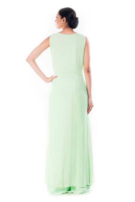 Smriti By Anju Agarwal Aabha Asymmetric Embroidered Tunic & Palazzo Set 