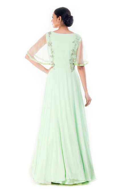 Smriti By Anju Agarwal Saanvi Floral Embroidered Gown 