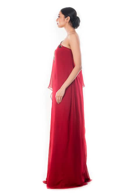 Buy Smriti By Anju Agarwal Maroon Georgette Sequins, Cut Work One Raajsi Placement Embroidered Gown Online at Aza Fashions Buy_Smriti By Anju Agarwal_Maroon Georgette Sequins, Cut Work One Raajsi Placement Embroidered Gown _Online_at_Aza_Fashions