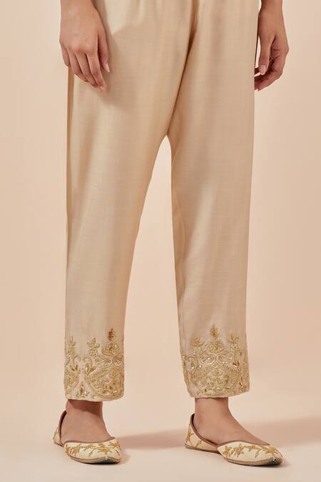 Navy Blue Silk Trousers Design by Tara and I at Pernia's Pop Up Shop 2024