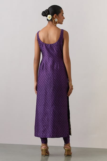 Ikshita Choudhary Chanderi Silk Bandhani Print Kurta Set 