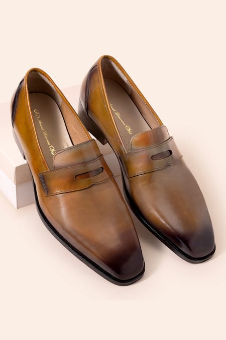 Amrit Dawani Leather Slip On Shoes 