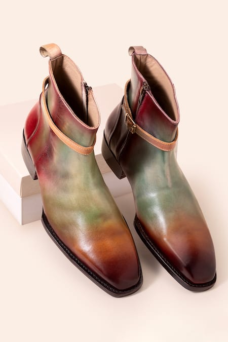 Amrit Dawani Multi Color Leather Boots