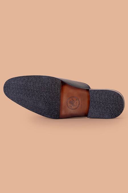 Buy_Amrit Dawani_Green Olive Leather Horsebit Mule Shoes _Online_at_Aza_Fashions