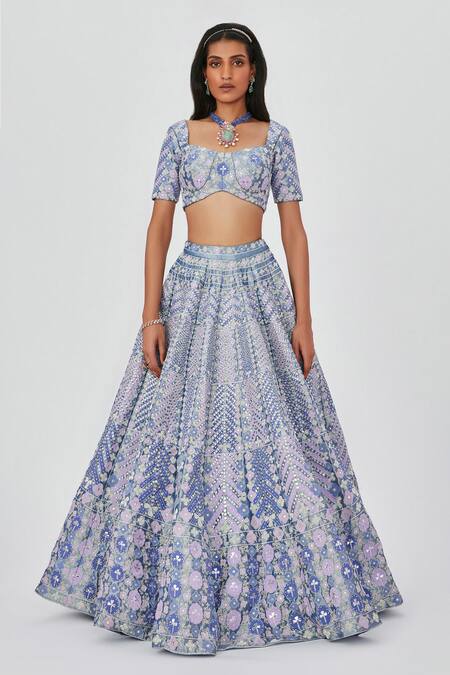 Aisha Rao Purple Tissue Embroidery, Ziba Work Embellished 16 Kali Bridal Lehenga Set at Aza Fashions Aisha Rao_Purple Tissue Embroidery, Ziba Work Embellished 16 Kali Bridal Lehenga Set _at_Aza_Fashions