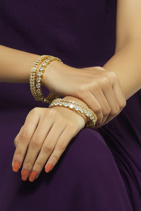 Moh-Maya By Disha Khatri Stone Embellished Bangles Set of 4 