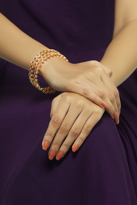 Moh-Maya By Disha Khatri Gold Plated Stones Bangle Single Pc