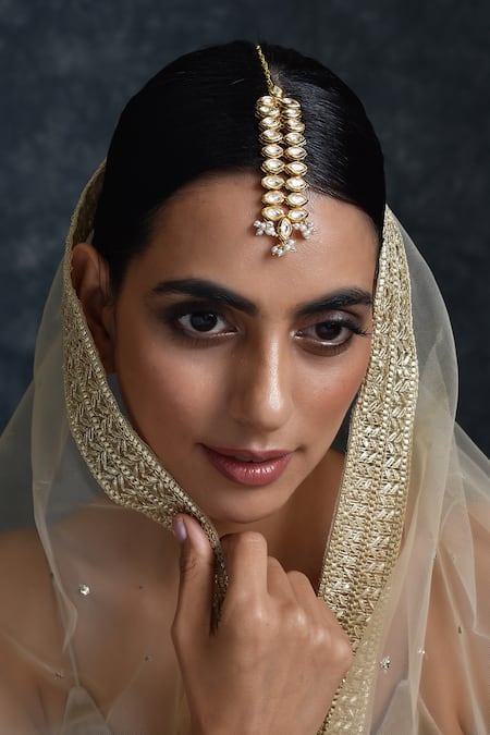 Paisley Pop Gold Kundan Pearl Maangtikka 