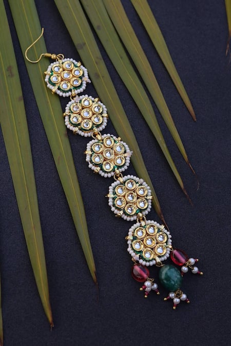 Paisley Pop Floral Kundan Maangtikka 