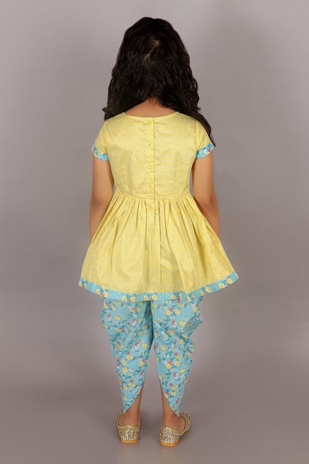 Lil Drama Folklore Printed Kurta & Dhoti Pant Set 