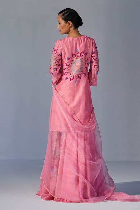 Koashee By Shubitaa Floral Embroidered Kurta Sharara Set 