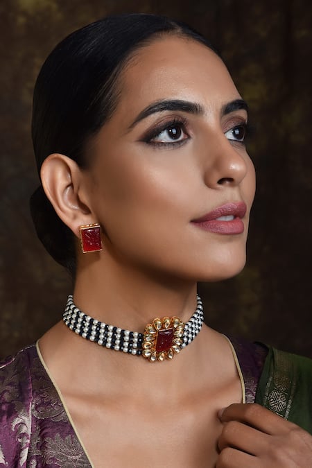 Swabhimann Layered Studded Choker Set 