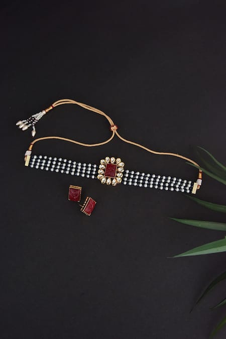 Swabhimann Layered Studded Choker Set 