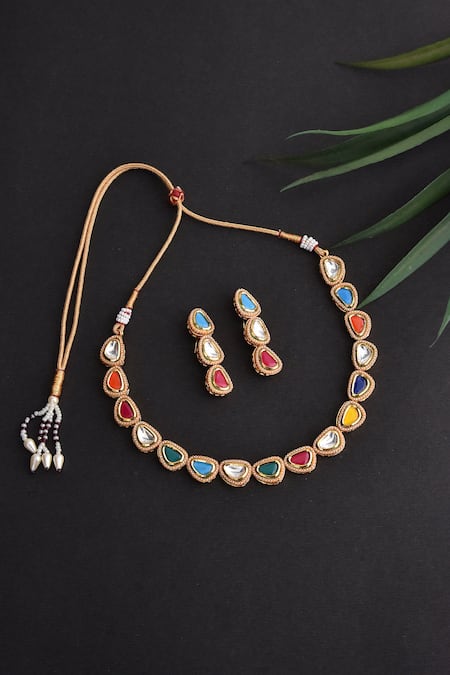 Swabhimann Stone Encrusted Necklace Set 