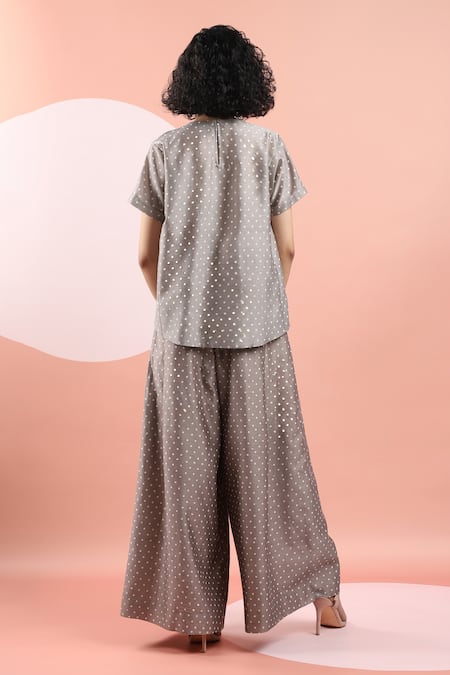 Dhi Embroidered Polka Dot Woven Top 