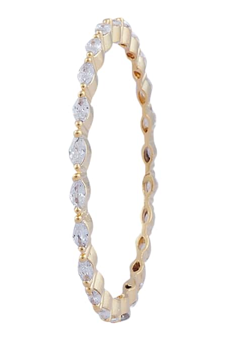 Moh-Maya By Disha Khatri_Gold Plated Crystals Bangles Set Of 4 _Online_at_Aza_Fashions