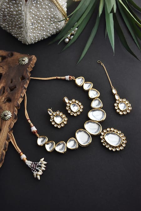 Swabhimann Floral Pendant Drop Necklace Set 