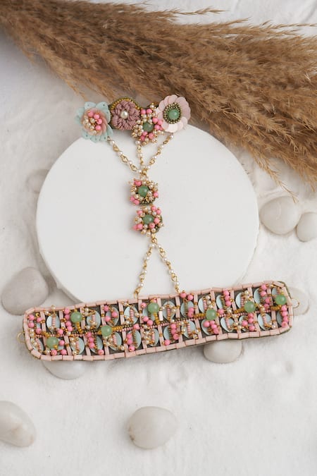 Torque By Merge Semiprecious Mixed Stone Embellished Haathphool 