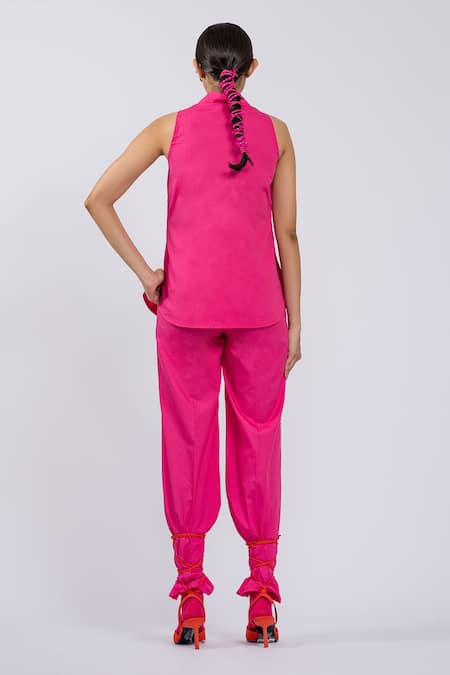 The Dramebaaz CO Blossom Haze Cotton Embroidered Shirt & Pant Set 