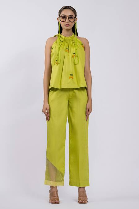 The Dramebaaz CO Cotton Embroidered Top & Pant Set 